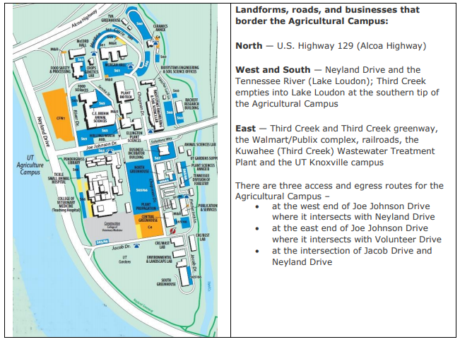 Landforms, Roads, and Businesses