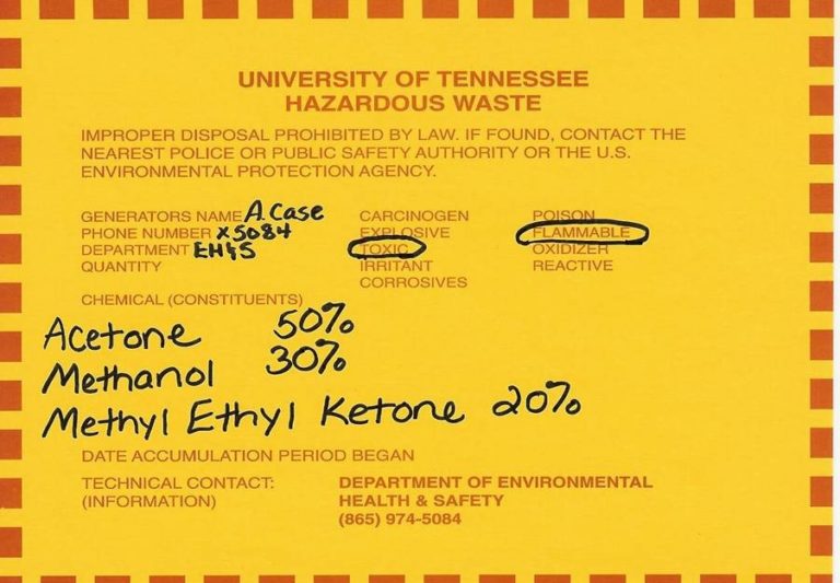 Hazardous Waste Guide | UTIA Safety Office